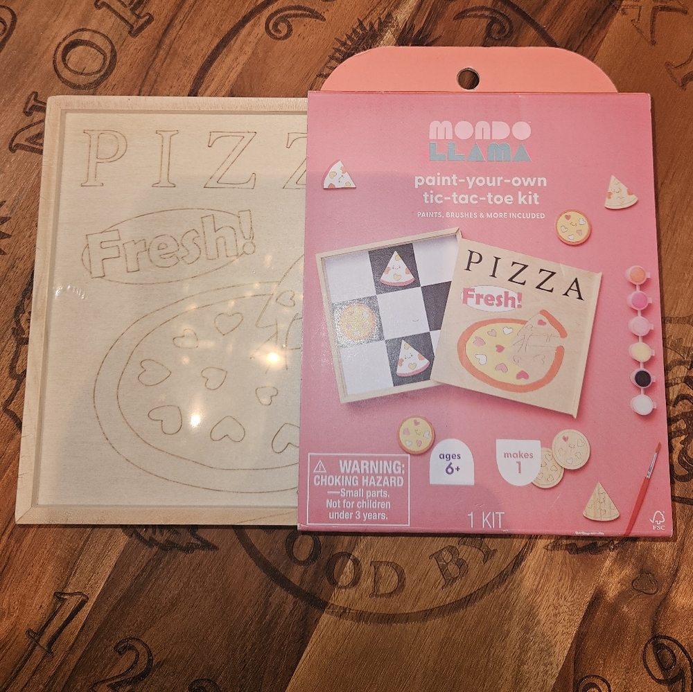 Paint Your Own Tic Tac Toe Pink Pizza Craft Kit